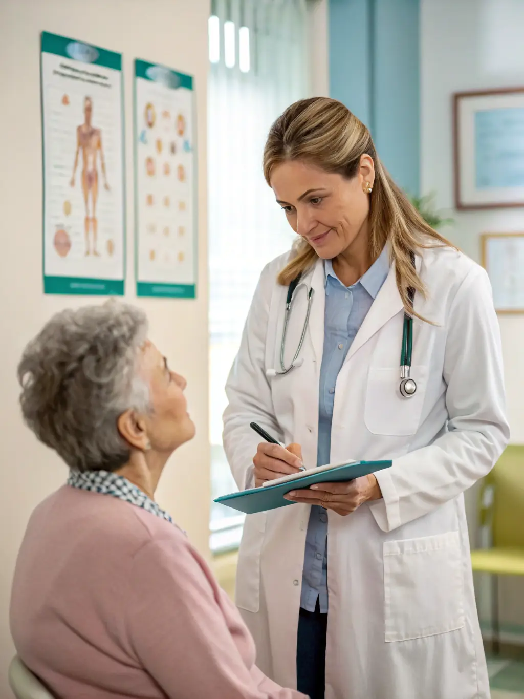 A person participating in a vitality program session, focusing on overall wellness and preventative care, with a healthcare professional guiding them.